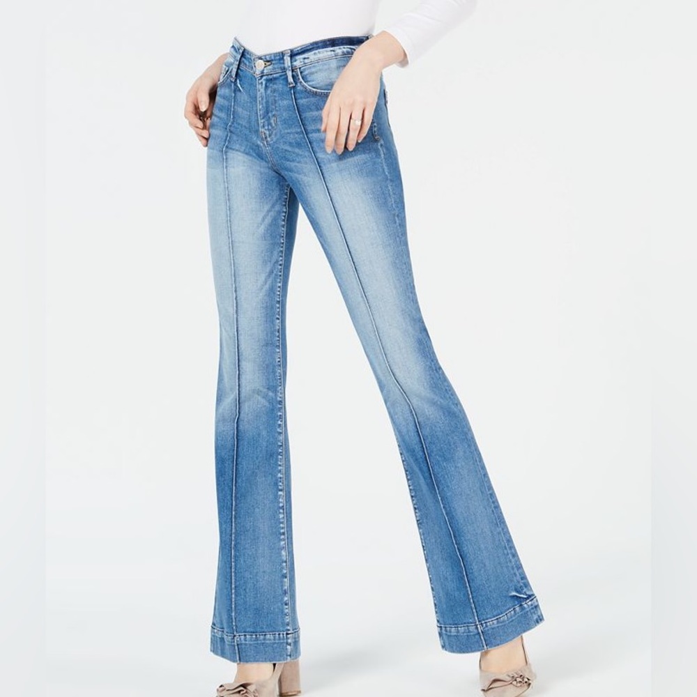 Flying Monkey 70s Pintuck Stitch Flared Jeans 25